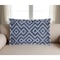 Homeroots 13" X 21" Blue And Gray Diamond Linen Throw Pillow Cover with Embroidery 608180 - alternate 1