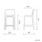 Homeroots Set of Four 26" White Faux Rattan Heavy Duty Plastic Low Back Outdoor Counter Height Bar Chairs 565352 - alternate 2