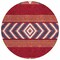 Homeroots 8' Red White And Navy Blue Round Southwestern Washable Indoor Outdoor Area Rug 613947 - alternate 5