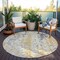 Homeroots 8' Gold And Ivory Round Abstract Washable Indoor Outdoor Area Rug 612613 - alternate 3