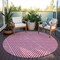 Homeroots 8' Blush And Ivory Round Geometric Washable Indoor Outdoor Area Rug 612114 - alternate 2