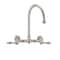 Whitehaus Collection Vintage III Plus Wall Mount Faucet with a  Long Gooseneck Swivel Spout, and Solid Brass Side Spray WHKWLV3-9301-NT-PN - alternate 4