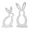 Homeroots Set of Two White Polyresin Rabbit Statue Tabletop Sculpture, 2PK 518058 - alternate 1