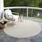 Homeroots 8' Ivory And Beige Round Geometric Washable Indoor Outdoor Area Rug 596940 - alternate 2
