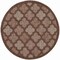 Homeroots 4' Dark Brown And Light Brown Round Geometric Indoor Outdoor Area Rug 572334 - alternate 1