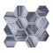 Apollo Tile 9x10 in. Matte Silver Midnight Blue Glass Mosaic Hexagon Wall and Floor Tile 3.28 sq ft/case, 5PK APLSTR8806A - alternate 1