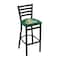Holland Bar Stool Co 25" Blk Wrinkle Northern Michigan Stationary Counter Stool, Ladder Back L00425NorMic - alternate 1