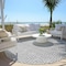 Homeroots 8' Gray And Silver Round Geometric Washable Indoor Outdoor Area Rug 594469 - alternate 2