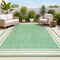Jonathan Y James Modern Border Stripe Green/Cream 4 ft. x 6 ft. Indoor/Outdoor Area Rug SMB201E-4 - alternate 1
