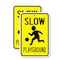 Signmission Slow Playground, 18'' X 24'' 2 Signs, Heavy Gauge Aluminum, 2PK A-1824-2PACK-2940 - alternate 1