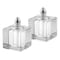 Homeroots Set of Two Clear And Silver Crystal Striped Pepper Shakers 375770 - alternate 1