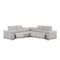 Homeroots Ash Gray Leather Power Reclining L Shaped Five Piece Corner Sectional 643951 - alternate 1