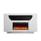 Homeroots 76" White Ribbed Wood Electric Storage Cabinet TV Fireplace With LED And Speaker 643645 - alternate 2