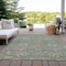 Homeroots 3' X 5' Artichoke Green Ivory And Coral Floral Washable Indoor Outdoor Area Rug 604761 - alternate 2