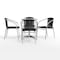 Flash Furniture Round Table Set, Aluminum, Plastic, Rattan, Stainless Steel, Grey TLH-ALUM-24RD-020BKCHR4-GG - alternate 2