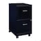 Space Solutions 14.25 in W 2 Drawer Mobile Vertical File Cabinet, Black 16872 - alternate 1