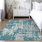 Homeroots 3' X 5' Teal Blue Gray And Ivory Abstract Washable Indoor Outdoor Area Rug 597998 - alternate 2