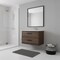 Homeroots 24" Dark Brown Wood Floating Bathroom Vanity With White Sink And Two Drawers 624200 - alternate 2