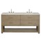James Martin Vanities Lucian 72" Double Vanity, Pebble Oak, w/ 3 CM Siberian Silestone Widespread Top D704-V72-PBO-WSFR - alternate 1