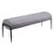 Homeroots 54in Gray and Black Fabric Upholstered Bench 668848 - alternate 2