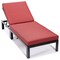 Leisuremod Chelsea Modern Outdoor Chaise Lounge Chair With Red Cushions CLBL-77R - alternate 1
