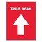 Avery Social Distancing Floor Decals, 8.5 x 11, This Way, Red Face, White Graphics, 5PK 83091 - alternate 1