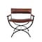 Homeroots 29" Brown and Black Metal And Genuine Leather Director's Chair 548250 - alternate 2