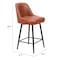 Homeroots 26" Brown And Black Faux Leather And Steel Counter Height Swivel Bar Chair 555715 - alternate 2