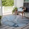 Homeroots 8' Round Blue and Ivory Round Abstract Washable Non Skid Indoor Outdoor Area Rug 559681 - alternate 2
