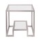 Homeroots 22" Nickel And Clear Glass And Steel Square End Table With Shelf 544208 - alternate 3