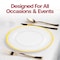 Smarty Had A Party 13" Clear with Gold Rim Round Disposable Plastic Charger Plates, 60PK 2710CLG-CASE - alternate 2