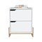 Homeroots 20" White And Natural Wood Two Drawer Nightstand 543692 - alternate 3