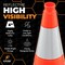 Xpose Safety 28 Inch Multipurpose PVC Orange Traffic Cones with 6in Collar OTC28-6-1-X - alternate 2