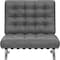 Homeroots 30" Dark Gray and Silver Faux Leather and Stainless Steel Folding Lounge Chair 684450 - alternate 2