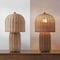 Jonathan Y Minna 22.5" Modern Coastal Woven Rattan Arched LED Table Lamp, Natural Brown JYL5702A - alternate 2