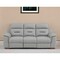 Homeroots 90" Gray Faux Leather Reclining Sofa With Brown Legs 343839 - alternate 2