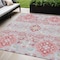 Homeroots 5' X 8' Blush Sky Blue And Brown Oriental Washable Indoor Outdoor Area Rug 597669 - alternate 1