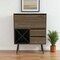 Homeroots 46in Dark Brown and Black Wood Console Bar Cabinet With Single Door And Two Drawers 477712 - alternate 3