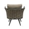 Homeroots 32" Gray And Taupe Woven Aluminum Outdoor Arm Chair with Taupe Cushion 556638 - alternate 3