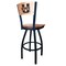 Holland Bar Stool Co 30" Blk Wrinkle Utah State Swivel Bar Stool, Laser Engraved Back L03830BWMedMplAUtahStMedMpl - alternate 2