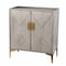 Homeroots 32in Gray Solid Wood Sideboard with Two Doors 401698 - alternate 2