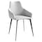 Leisuremod Sonnet Modern Dining Chair in Coconut White Fabric and Iron Legs SC51W - alternate 1