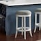 Homeroots 25" Gray And Antiqued White Solid Wood Swivel Backless Counter Height Bar Chair 524530 - alternate 2