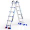 Wrightmaster 20ft Reach Aluminum Multi-Position Ladder w/ Wheels and Stabilizer Bar, 330 lbs. Load Capacity Blue ZOR-20FT-BU - alternate 1