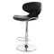 Elama 2 Piece Slim Faux Leather Adjustable Bar Stool in Black with Chrome Base ELM-723-BLK - alternate 2
