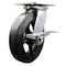 Service Caster 8 Inch Heavy Duty Rubber on Steel Caster with Ball Bearing and Brake SCC SCC-35S820-RSB-SLB - alternate 1