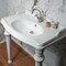 Whitehaus Collection 40 in Rectangular Console Sink with integrated oval bowl, backsplash and ceramic leg support AR874-GB001-1H - alternate 2