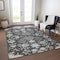 Homeroots 8' X 10' Charcoal Gray And Beige Floral Washable Indoor Outdoor Area Rug 605464 - alternate 2