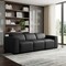 Homeroots 104" Black Top Grain Leather Reclining Metal USB Sofa 720436 - alternate 3