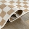 World Rug Gallery Contemporary Checkered Weather Resistant Reversible Indoor/Outdoor Rug 2 ft x 7 ft Natural WR114NATURAL2X7 - alternate 3